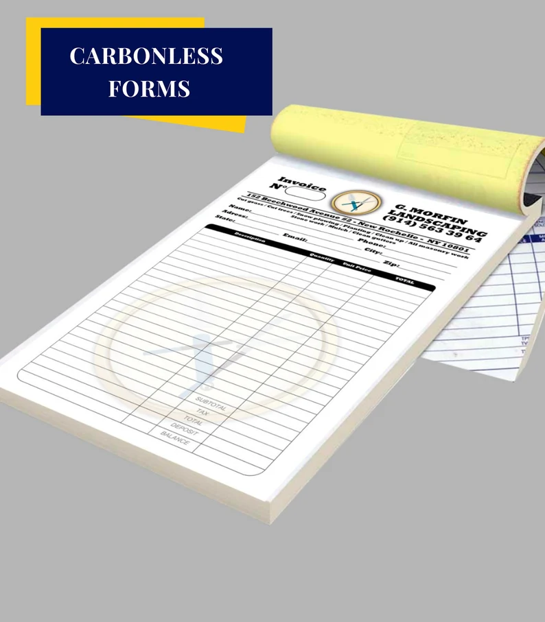 Factura/libro personalizado Formulario de 2 partes 8,5 x 5,5 pulgadas / 8,5 x 11 - Empresa - Página completa o media página personalizada